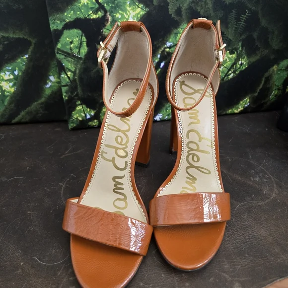 🔥 Sam Edelman Orange Block Heels – Size 7.5 – Chic, Classic & Comfortable! - Picture 4 of 9